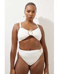Karen Millen - Plus Size Slinky Trim Detail Bikini Bottoms - Lyst