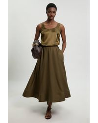Karen Millen - Viscose Linen Woven Prom Skirt - Lyst