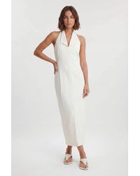 Karen Millen - Satin Tux Back Detail Tailored Midi Dress - Lyst