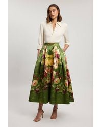 Karen Millen - Floral Twill Woven Prom Skirt - Lyst