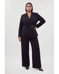 Karen Millen - Plus Size Trim Detail Tailored Single Breasted Blazer - Lyst