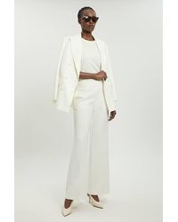 Karen Millen - Compact Stretch Tailored Straight Leg Trouser - Lyst