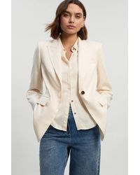 Karen Millen - Tailored Linen Single Breasted Blazer - Lyst