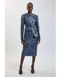 Karen Millen - Tailored Jacquard Pencil Midi Skirt - Lyst