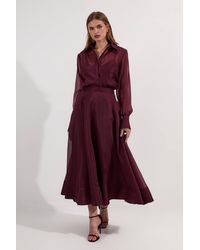Karen Millen - Organdie Woven Prom Skirt - Lyst