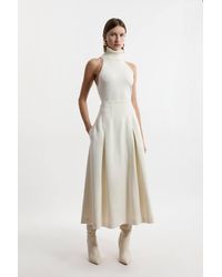 Karen Millen - Compact Stretch Tailored Seam Detail Prom Full Skirt - Lyst