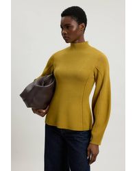 Karen Millen - Knit Wool Look Rounded Sleeve High Neck Jumper - Lyst
