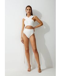 Karen Millen - High Waisted Bandage Bikini Bottoms - Lyst