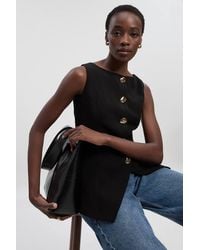 Karen Millen - Compact Essential Button Detail Waistcoat - Lyst