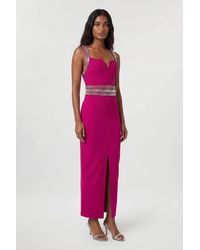 Karen Millen - Bandage Figure Form Knit Embellished Maxi Dress - Lyst