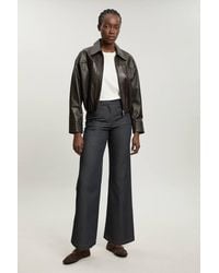 Karen Millen - Petite Tailored Denim Straight Leg Trouser - Lyst
