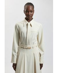 Karen Millen - Tailored Tie Neck Shirt - Lyst
