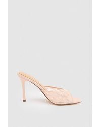 Karen Millen - Lace Peep Toe Mule - Lyst