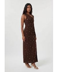 Karen Millen - Premium Slinky Crepe Embellished Cut Out Maxi Dress - Lyst