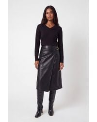 Karen Millen - Forever Viscose Blend Knitted Stitch Detail V Neck Long Sleeve Jumper - Lyst