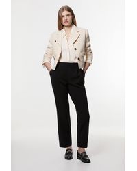 Karen Millen - Compact Stretch Essential Tailored High Waist Slim Leg Trouser - Lyst