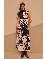 Karen Millen - Jacquard Floral Knitted Maxi Dress - Lyst