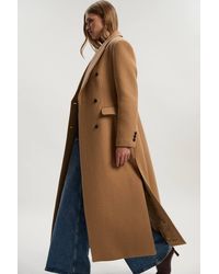 Karen Millen - Wool Double Breasted Tailored Maxi Coat - Lyst