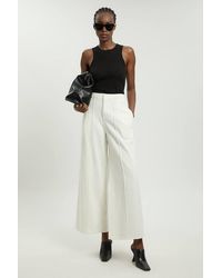 Karen Millen - Denim Seam Detail Wide Leg Jeans - Lyst