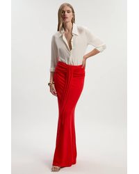 Karen Millen - Premium Stretch Crepe Jersey Maxi Skirt - Lyst