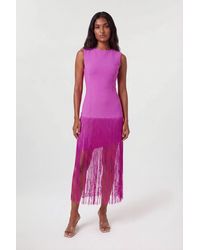 Karen Millen - Figure Form Bandage Tassel Hem Knitted Dress - Lyst