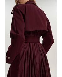 Karen Millen - Pleated Back Trench Coat - Lyst