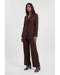 Karen Millen - Tencel Blend Tailored Wide Leg Trouser - Lyst
