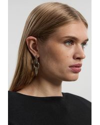 Karen Millen - Crystal Chain Link Drop Earrings - Lyst