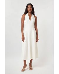 Karen Millen - Compact Stretch Seam Detail Tailored Full Skirted Midi Dress - Lyst