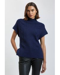 Karen Millen - Cable Knit Tank Jumper - Lyst