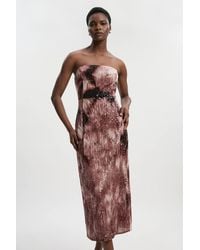 Karen Millen - Petite Ombre Sequin Woven Midi Dress - Lyst