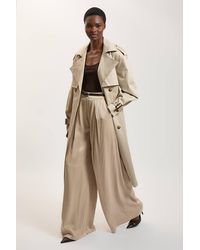 Karen Millen - Satin Viscose Woven Trousers - Lyst