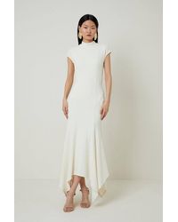 Karen Millen - Textured Jersey Dramatic Hem Maxi Dress - Lyst