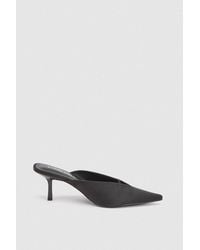 Karen Millen - Satin Closed Toe Heeled Mules - Lyst