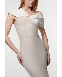 Karen Millen - Petite Figure Form Bandage Asymmetric Strap Midi Dress - Lyst