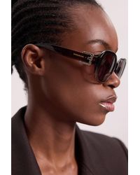 Karen Millen - Rounded Buckle Detail Sunglasses - Lyst