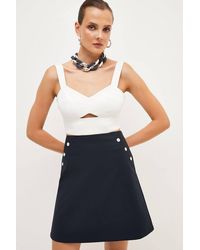Karen Millen - Essential Techno Woven Skirt - Lyst