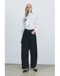 Karen Millen - Forever Denim Barrel Leg Jeans - Lyst