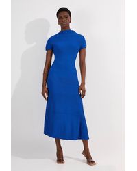 Karen Millen - Stitch Detail Knit Midi Dress - Lyst