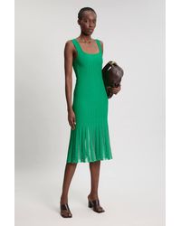 Karen Millen - Compact Stretch Square Neck Knitted Flippy Dress - Lyst