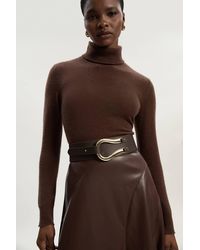 Karen Millen - Leather Hardware Detail Waist Belt - Lyst