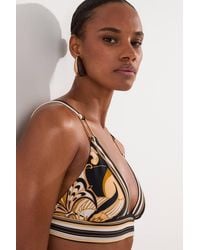 Karen Millen - Abstract Print Trim Detail Bikini Top - Lyst