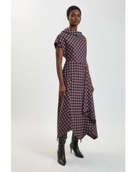 Karen Millen - Petite Check Tailored Dress - Lyst