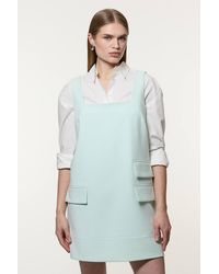 Karen Millen - Compact Stretch Essential Tailored Pocket Mini Dress - Lyst
