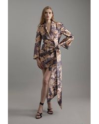 Karen Millen - Petite Metallic Tailored Blazer Mini Dress - Lyst