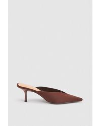 Karen Millen - Satin Closed Toe Heeled Mules - Lyst
