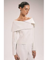 Karen Millen - Compact Viscose Stretch Tailored Asymmetric Blazer - Lyst