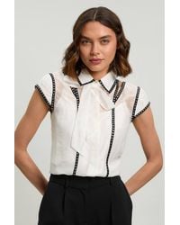 Karen Millen - Studded Detail Blouse - Lyst
