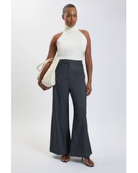 Karen Millen - Plus Size Tailored Denim Straight Leg Trouser - Lyst