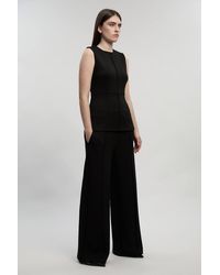 Karen Millen - Petite Forever Ponte Wide Leg Trouser - Lyst